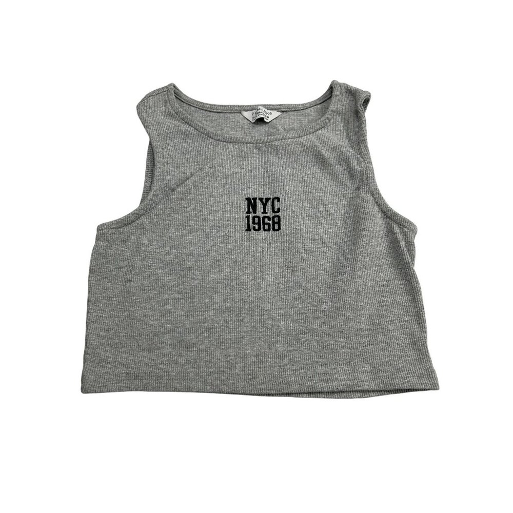 NYC 1968 Gray Ribbed Crop Tank Top By Primark 10-11 Yrs 146CM
